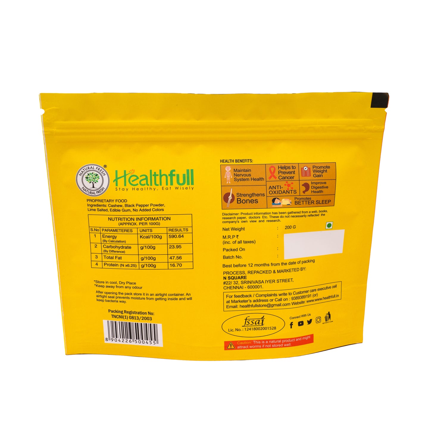 kerala's black pepper cashewnuts 200g