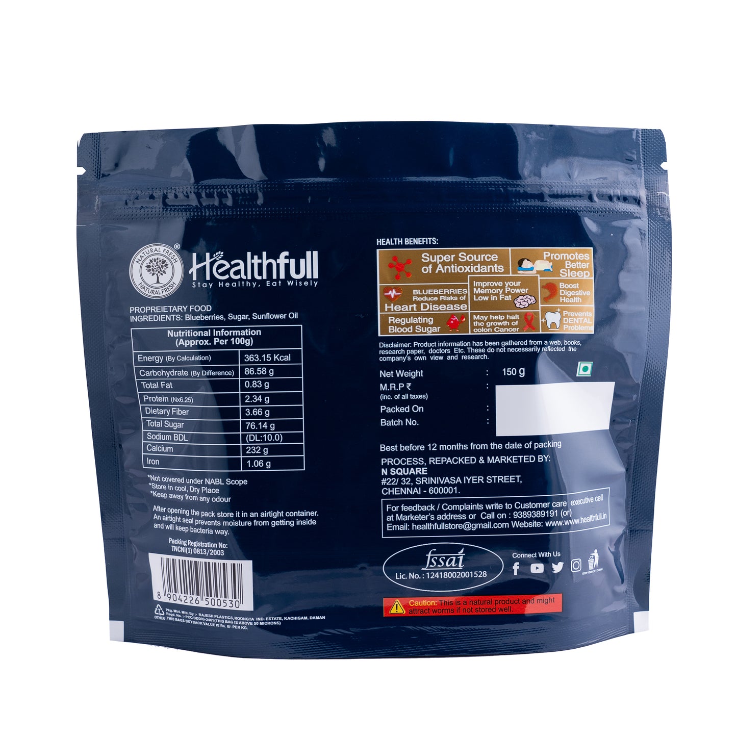 Dried Blueberries 150g