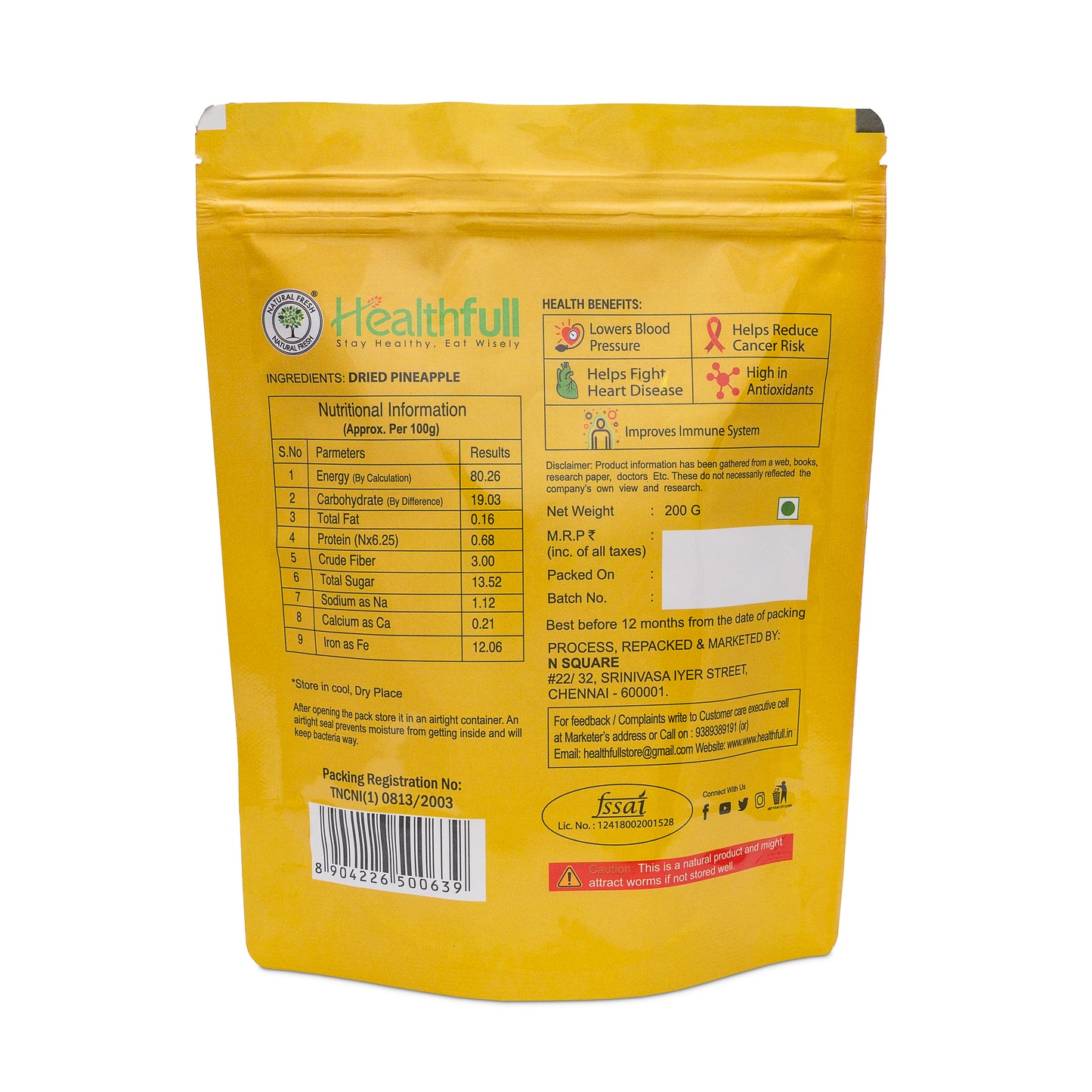Dried Pineapple 200g