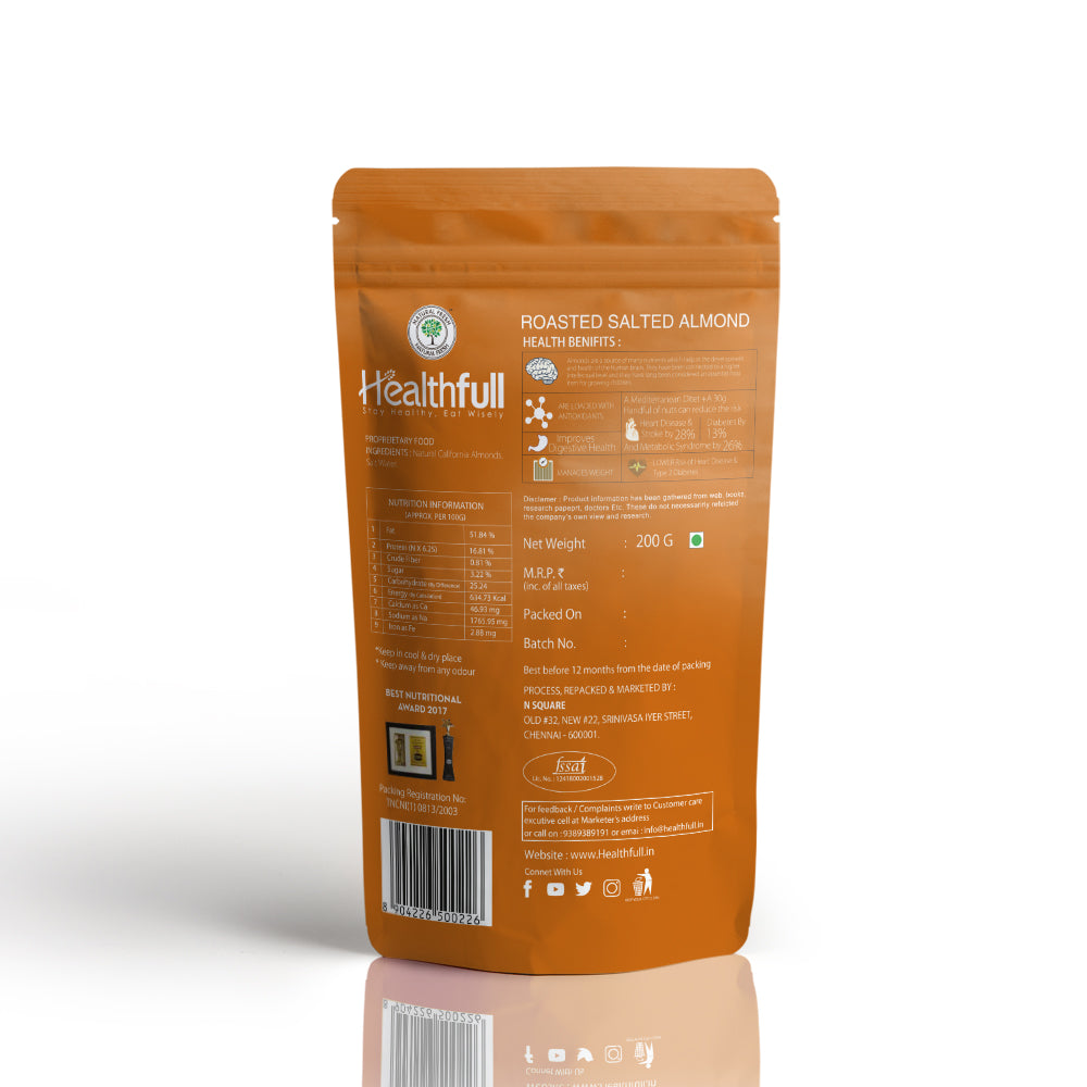 Roasted & salted almonds 200g