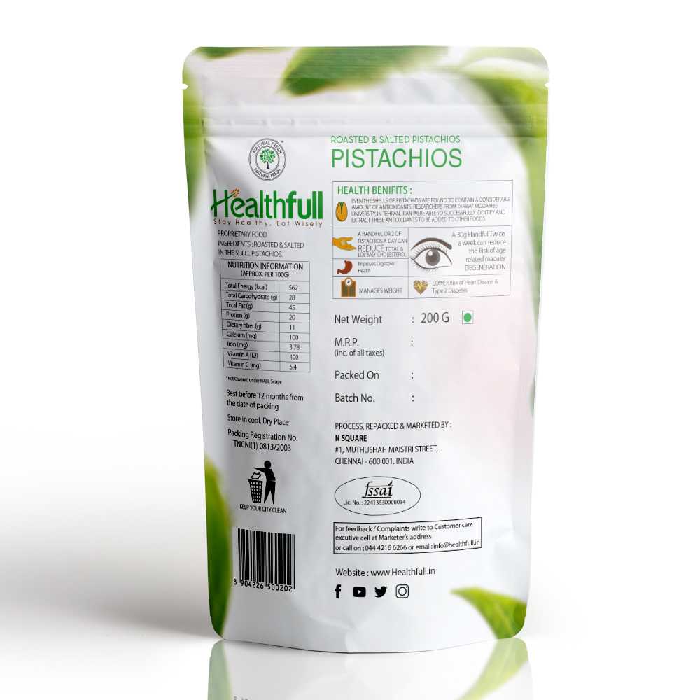 Roasted & salted pistachios 200g