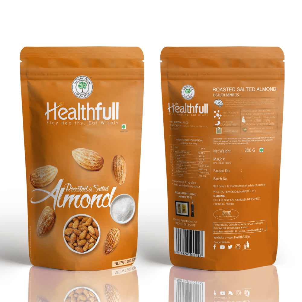 Roasted & salted almonds 200g