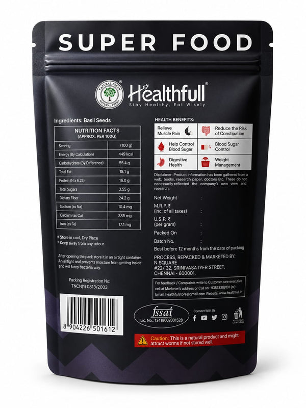 Premium Basil Seeds (Sabja Seeds) (100g)